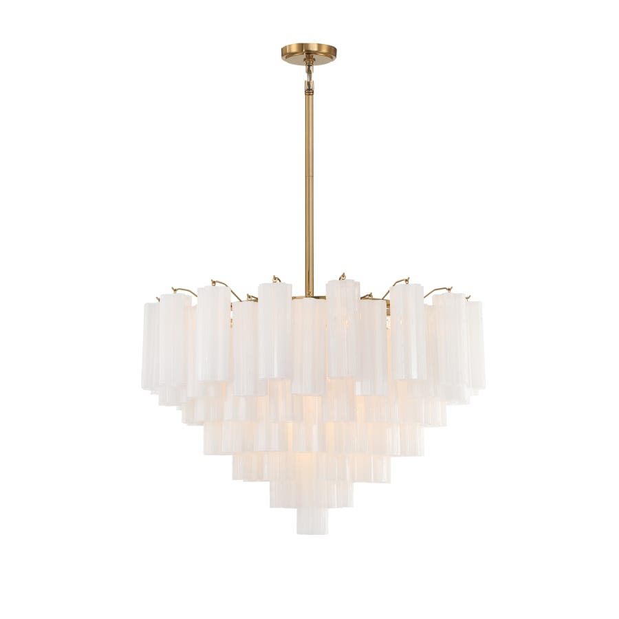 Crystorama Lighting Group Addis 16 Light 32" Wide Waterfall Chandelier with White Glass Shades