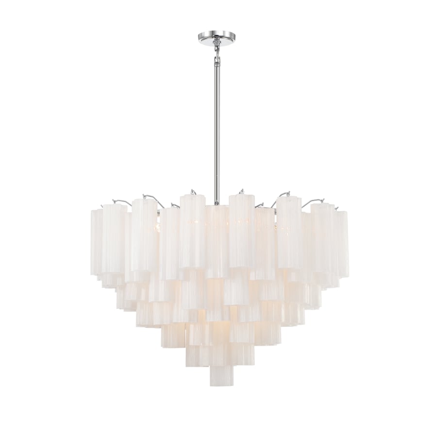 Crystorama Lighting Group Addis 16 Light 32" Wide Waterfall Chandelier with White Glass Shades