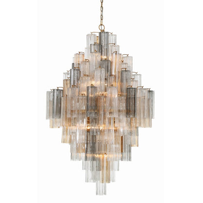 Crystorama Lighting Group Addis 20 Light 31" Wide Crystal Waterfall Chandelier with Autumn Crystal Shades