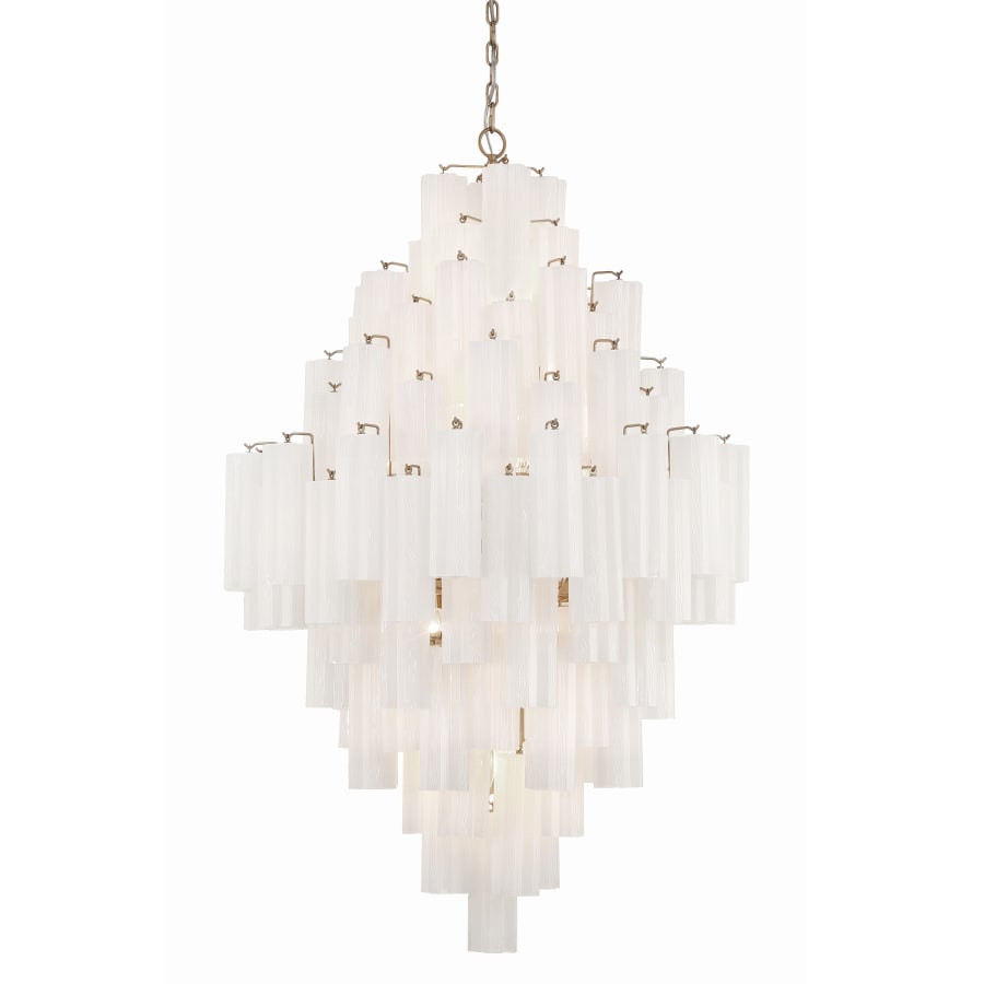 Crystorama Lighting Group Addis 20 Light 31" Wide Crystal Waterfall Chandelier with White Crystal Shades