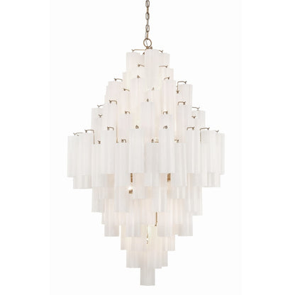 Crystorama Lighting Group Addis 20 Light 31" Wide Crystal Waterfall Chandelier with White Crystal Shades
