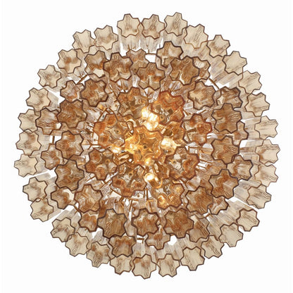 Crystorama Lighting Group Addis 20 Light 31" Wide Crystal Waterfall Chandelier with Amber Crystal Shades