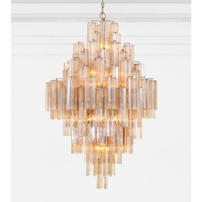 Crystorama Lighting Group Addis 20 Light 31" Wide Crystal Waterfall Chandelier with Amber Crystal Shades