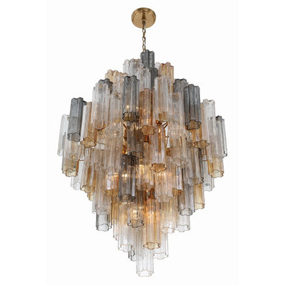 Crystorama Lighting Group Addis 20 Light 31" Wide Crystal Waterfall Chandelier with Autumn Crystal Shades
