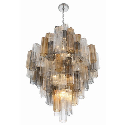 Crystorama Lighting Group Addis 20 Light 31" Wide Crystal Waterfall Chandelier with Autumn Crystal Shades