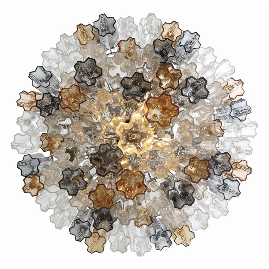Crystorama Lighting Group Addis 20 Light 31" Wide Crystal Waterfall Chandelier with Autumn Crystal Shades
