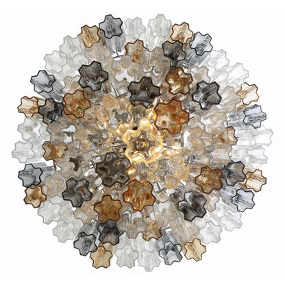 Crystorama Lighting Group Addis 20 Light 31" Wide Crystal Waterfall Chandelier with Autumn Crystal Shades
