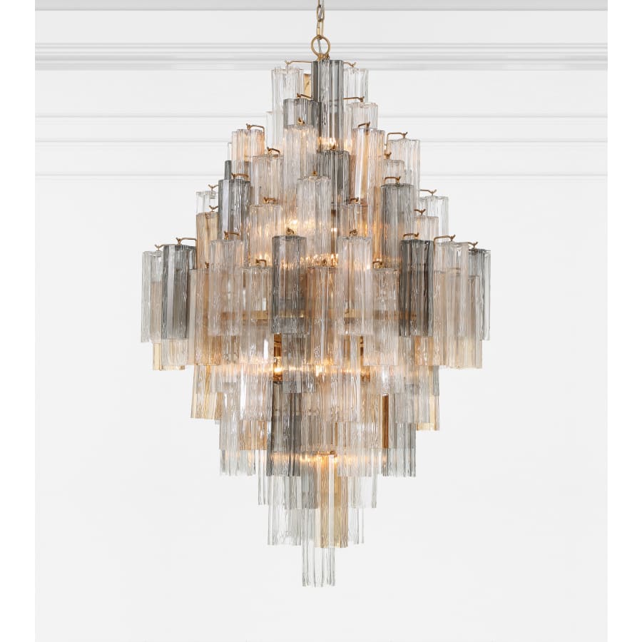 Crystorama Lighting Group Addis 20 Light 31" Wide Crystal Waterfall Chandelier with Autumn Crystal Shades