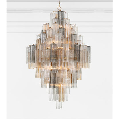 Crystorama Lighting Group Addis 20 Light 31" Wide Crystal Waterfall Chandelier with Autumn Crystal Shades