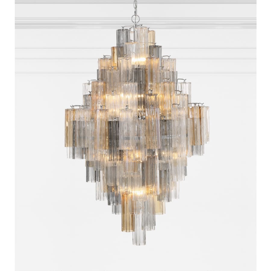 Crystorama Lighting Group Addis 20 Light 31" Wide Crystal Waterfall Chandelier with Autumn Crystal Shades