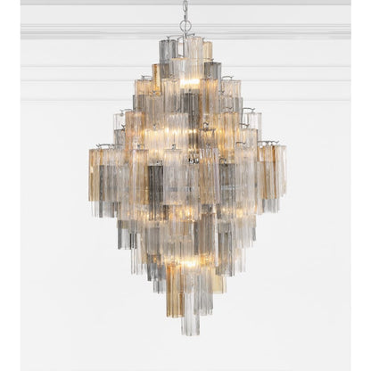 Crystorama Lighting Group Addis 20 Light 31" Wide Crystal Waterfall Chandelier with Autumn Crystal Shades