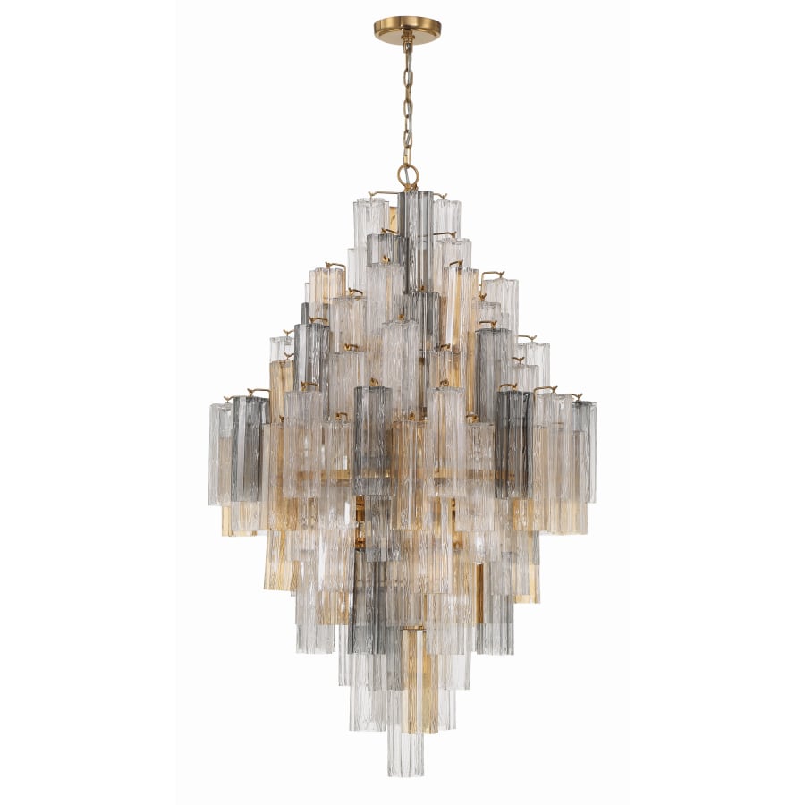 Crystorama Lighting Group Addis 20 Light 31" Wide Crystal Waterfall Chandelier with Autumn Crystal Shades