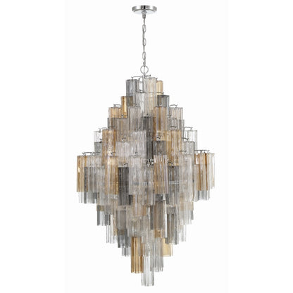 Crystorama Lighting Group Addis 20 Light 31" Wide Crystal Waterfall Chandelier with Autumn Crystal Shades
