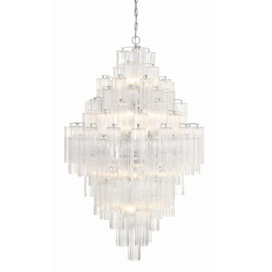 Crystorama Lighting Group Addis 20 Light 31" Wide Crystal Waterfall Chandelier with Clear Crystal Shades