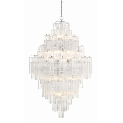 Crystorama Lighting Group Addis 20 Light 31" Wide Crystal Waterfall Chandelier with Clear Crystal Shades