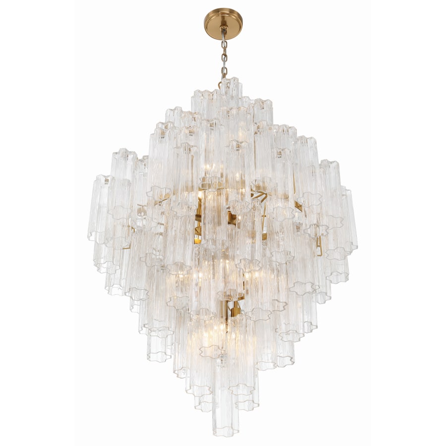 Crystorama Lighting Group Addis 20 Light 31" Wide Crystal Waterfall Chandelier with Clear Crystal Shades