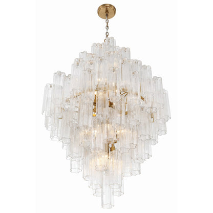 Crystorama Lighting Group Addis 20 Light 31" Wide Crystal Waterfall Chandelier with Clear Crystal Shades