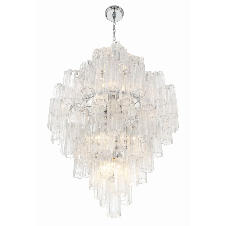 Crystorama Lighting Group Addis 20 Light 31" Wide Crystal Waterfall Chandelier with Clear Crystal Shades