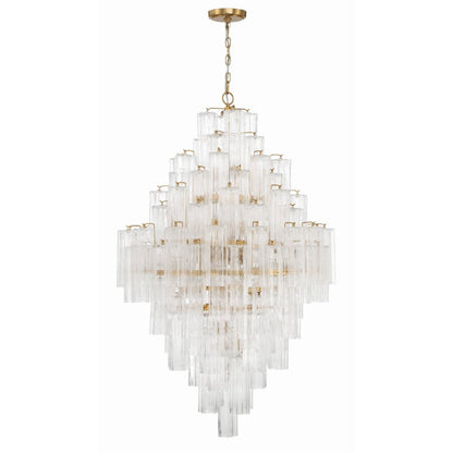 Crystorama Lighting Group Addis 20 Light 31" Wide Crystal Waterfall Chandelier with Clear Crystal Shades