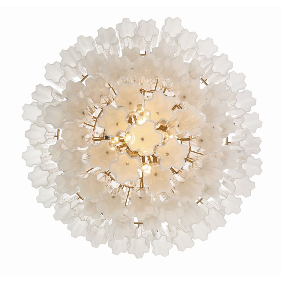 Crystorama Lighting Group Addis 20 Light 31" Wide Crystal Waterfall Chandelier with White Crystal Shades