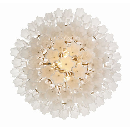 Crystorama Lighting Group Addis 20 Light 31" Wide Crystal Waterfall Chandelier with White Crystal Shades