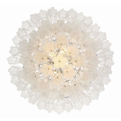 Crystorama Lighting Group Addis 20 Light 31" Wide Crystal Waterfall Chandelier with White Crystal Shades