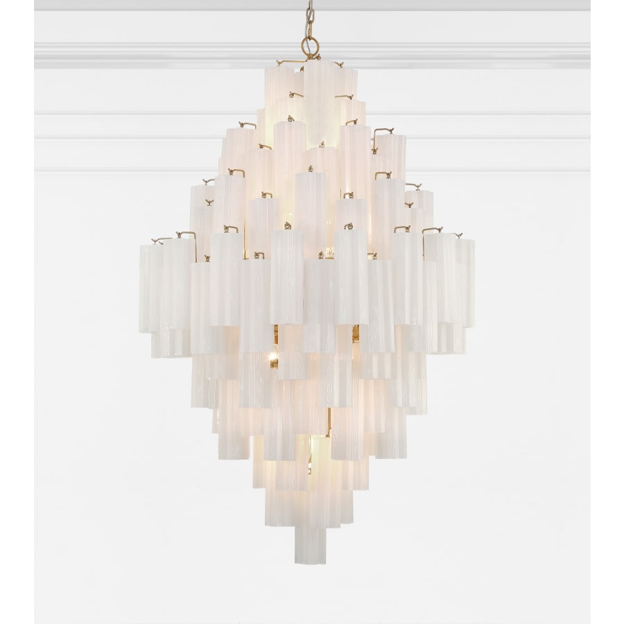 Crystorama Lighting Group Addis 20 Light 31" Wide Crystal Waterfall Chandelier with White Crystal Shades