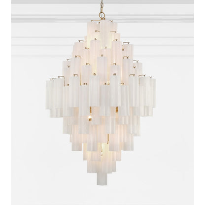 Crystorama Lighting Group Addis 20 Light 31" Wide Crystal Waterfall Chandelier with White Crystal Shades
