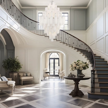 Crystorama Lighting Group Addis 20 Light 31" Wide Crystal Waterfall Chandelier with White Crystal Shades