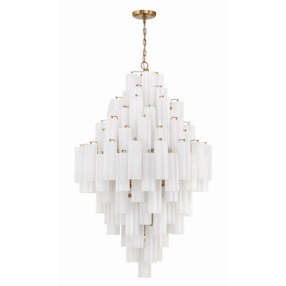 Crystorama Lighting Group Addis 20 Light 31" Wide Crystal Waterfall Chandelier with White Crystal Shades