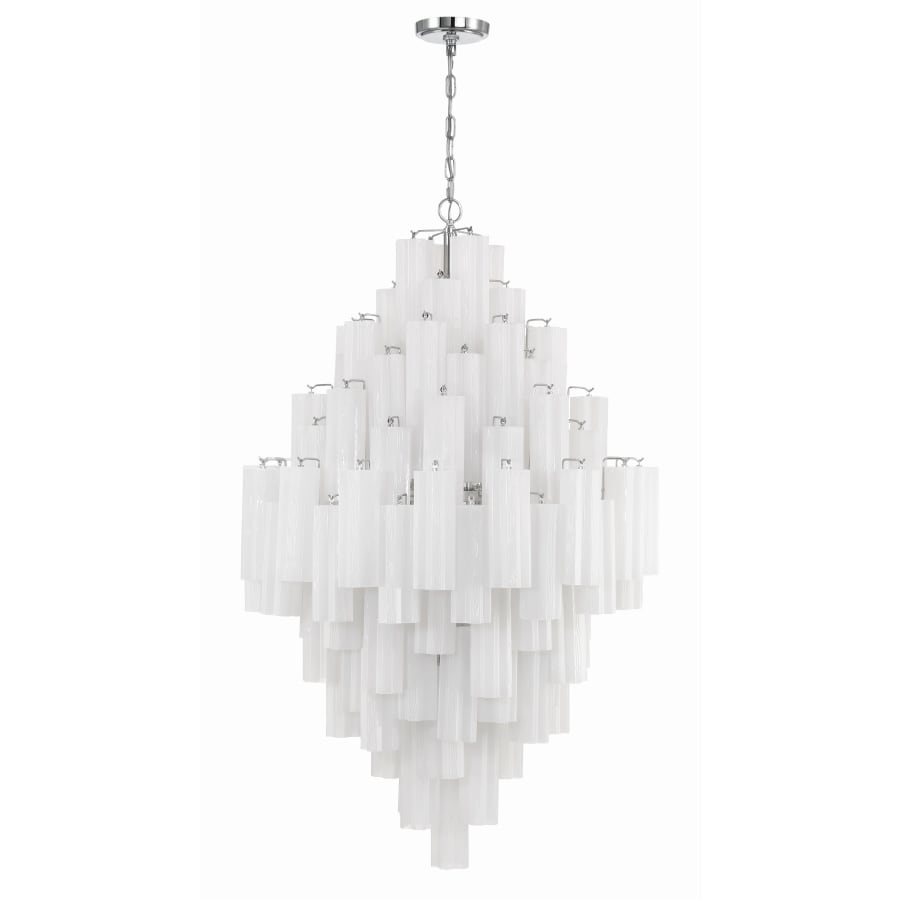Crystorama Lighting Group Addis 20 Light 31" Wide Crystal Waterfall Chandelier with White Crystal Shades