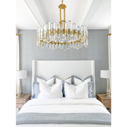 Crystorama Lighting Group Bolton 12 Light 31" Wide Crystal Drum Chandelier with Faceted Crystal Accents