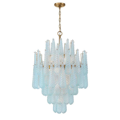 Crystorama Lighting Group Ollie 16 Light 26" Wide Waterfall Chandelier with Textured Sand Glass Shade