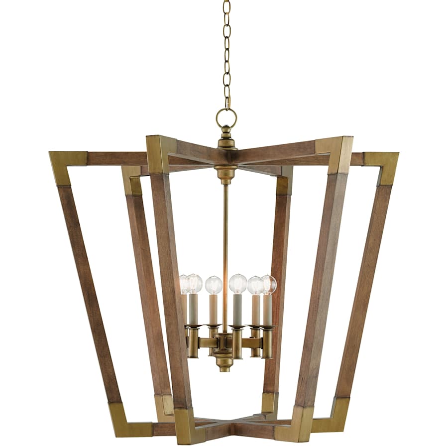 Currey and Company Bastian 6 Light 37" Wide Cage Chandelier