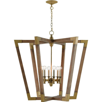 Currey and Company Bastian 6 Light 37" Wide Cage Chandelier