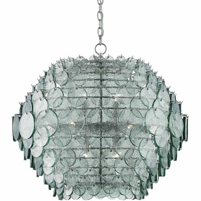 Currey and Company Braithwell 30" Wide 14 Light Wrought Iron Chandelier with Clear Glass Diffusers