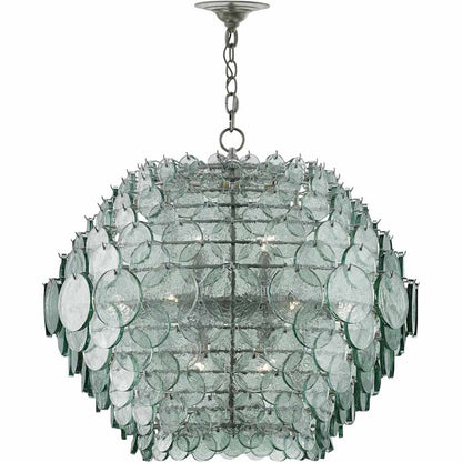 Currey and Company Braithwell 30" Wide 14 Light Wrought Iron Chandelier with Clear Glass Diffusers