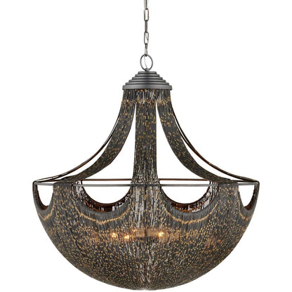 Currey and Company Eduardo 6 Light 30" Wide Chandelier with Black Metal Shade