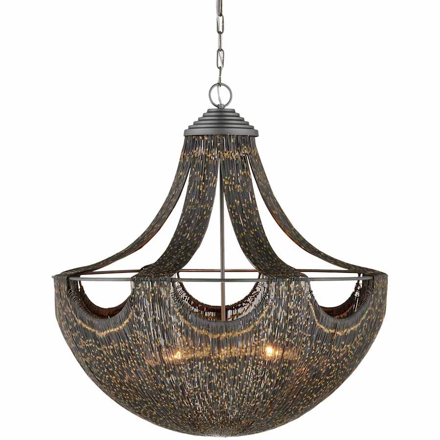 Currey and Company Eduardo 6 Light 30" Wide Chandelier with Black Metal Shade