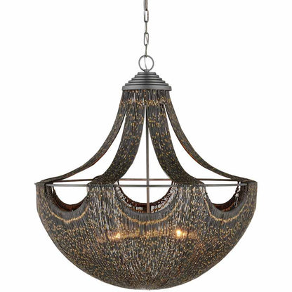 Currey and Company Eduardo 6 Light 30" Wide Chandelier with Black Metal Shade