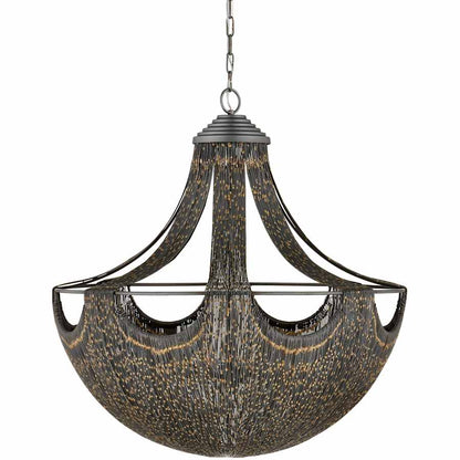Currey and Company Eduardo 6 Light 30" Wide Chandelier with Black Metal Shade