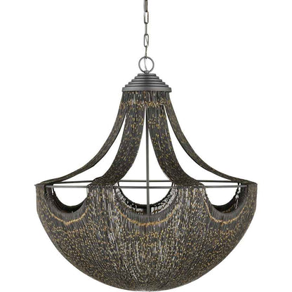 Currey and Company Eduardo 6 Light 30" Wide Chandelier with Black Metal Shade