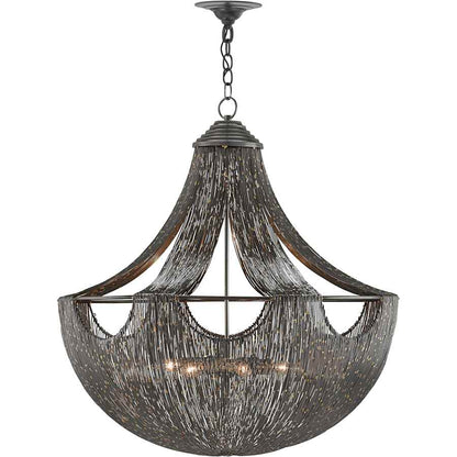 Currey and Company Eduardo 6 Light 30" Wide Chandelier with Black Metal Shade