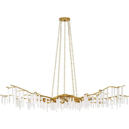 Currey and Company Forest Light 62" Wide 10 Light Wrought Iron Chandelier with Crystal Accents
