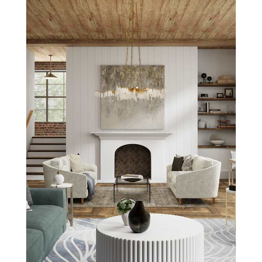Currey and Company Forest Light 62" Wide 10 Light Wrought Iron Chandelier with Crystal Accents