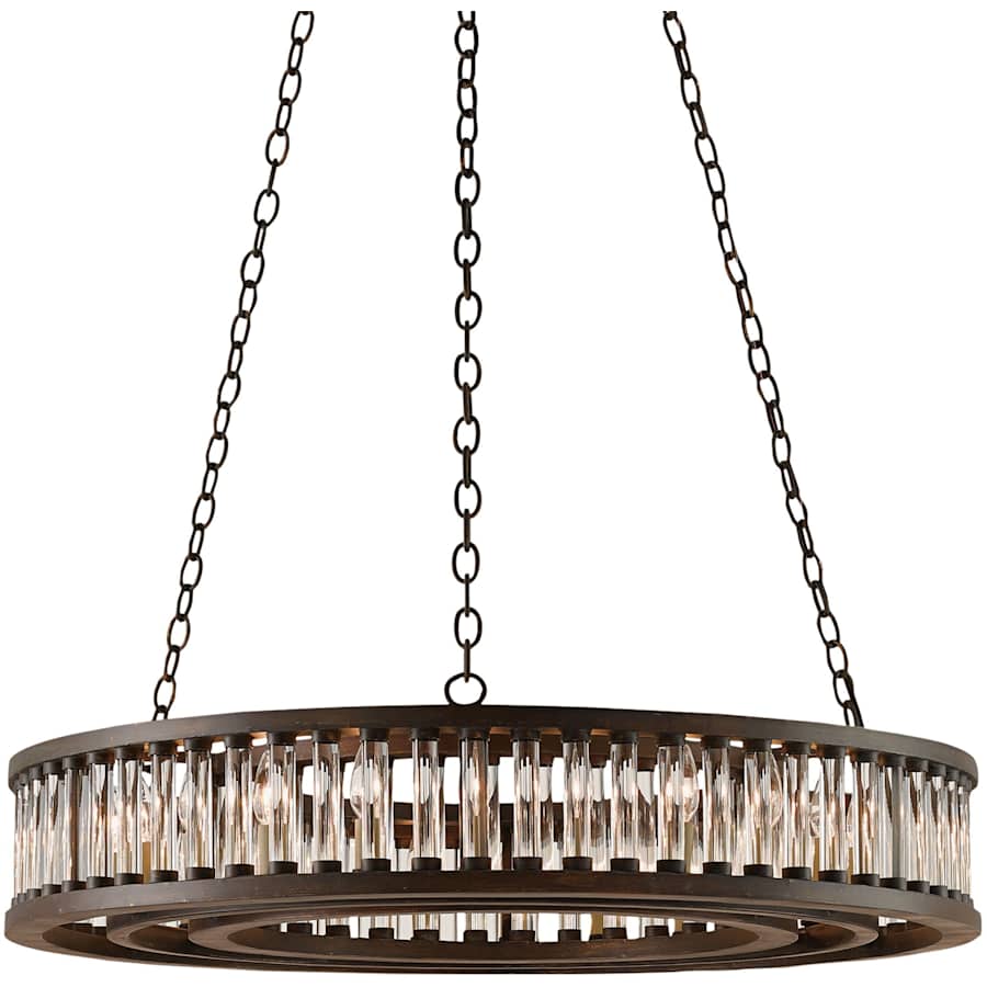 Currey and Company Elixir Round 40" Wide 24 Light Wrought Iron Drum Chandelier with Clear Glass Diffusers