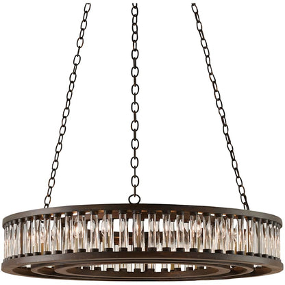 Currey and Company Elixir Round 40" Wide 24 Light Wrought Iron Drum Chandelier with Clear Glass Diffusers