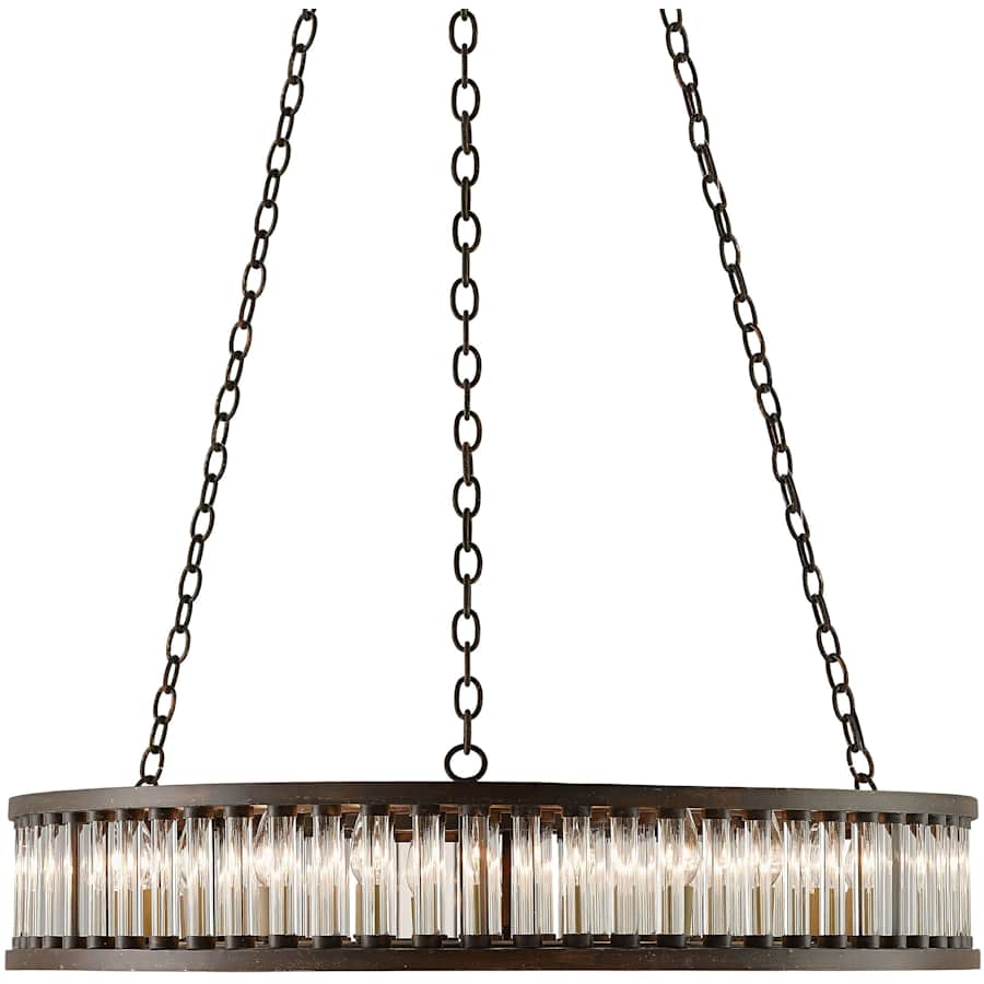 Currey and Company Elixir Round 40" Wide 24 Light Wrought Iron Drum Chandelier with Clear Glass Diffusers
