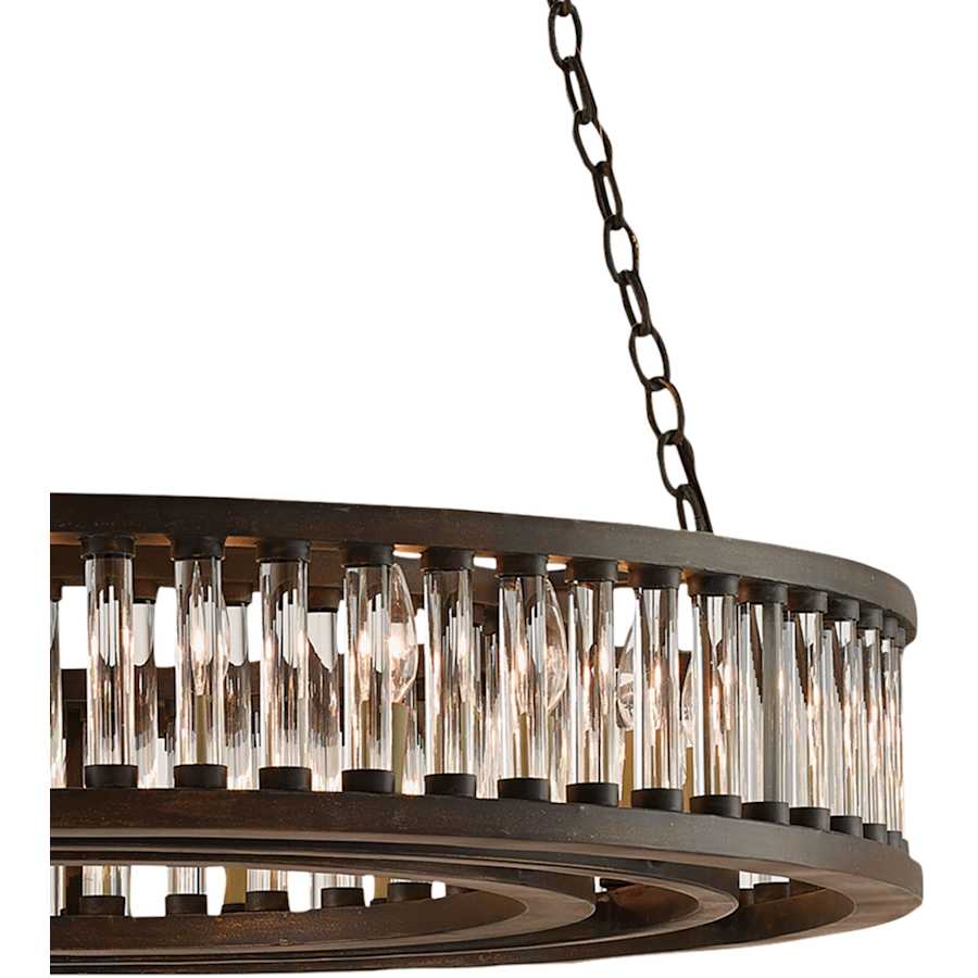 Currey and Company Elixir Round 40" Wide 24 Light Wrought Iron Drum Chandelier with Clear Glass Diffusers