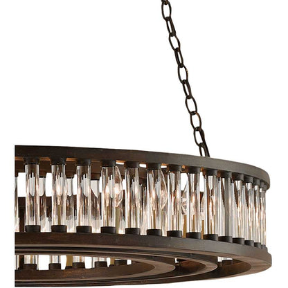 Currey and Company Elixir Round 40" Wide 24 Light Wrought Iron Drum Chandelier with Clear Glass Diffusers
